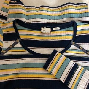 Anthropologie stripe crew neck top